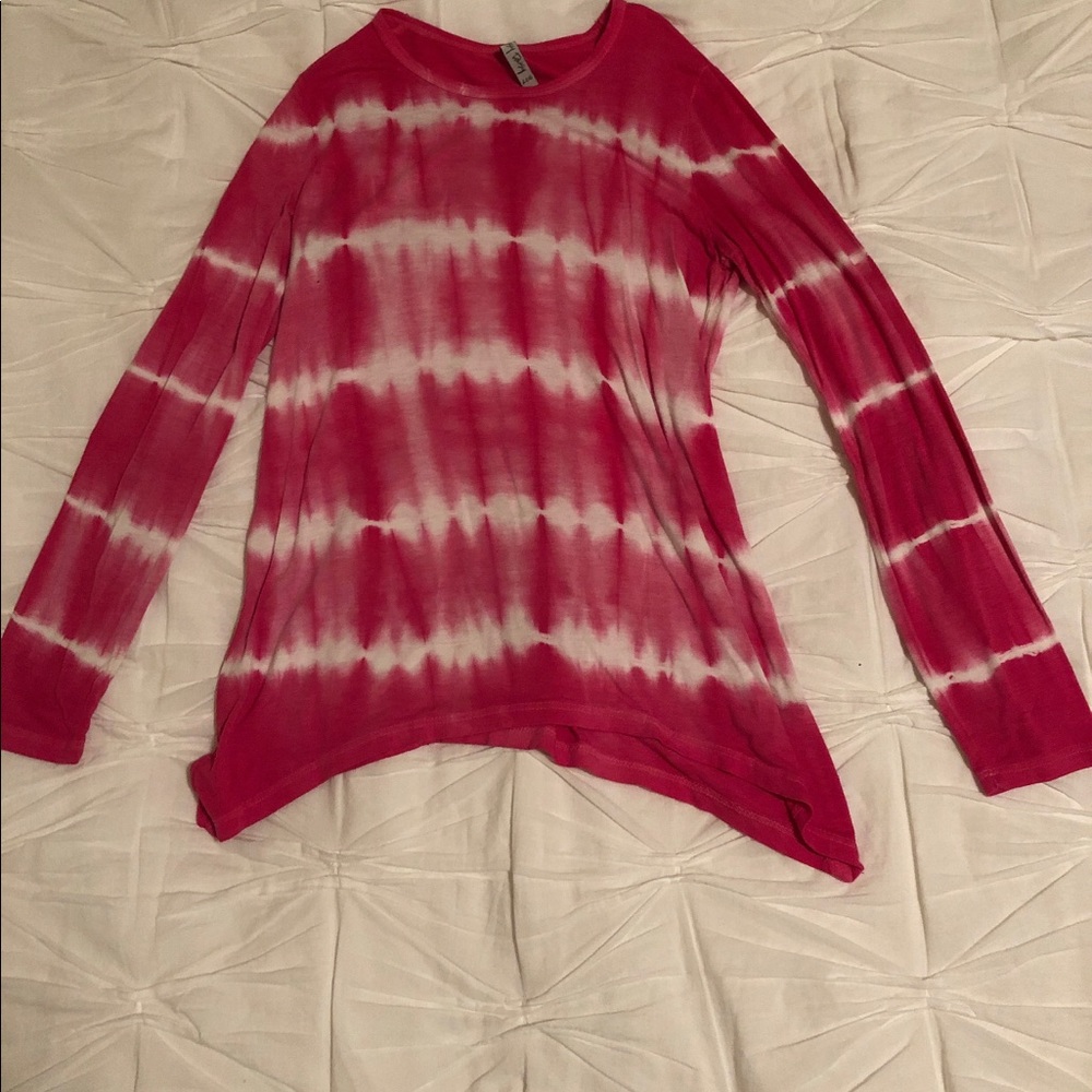 Striped/ tie die top